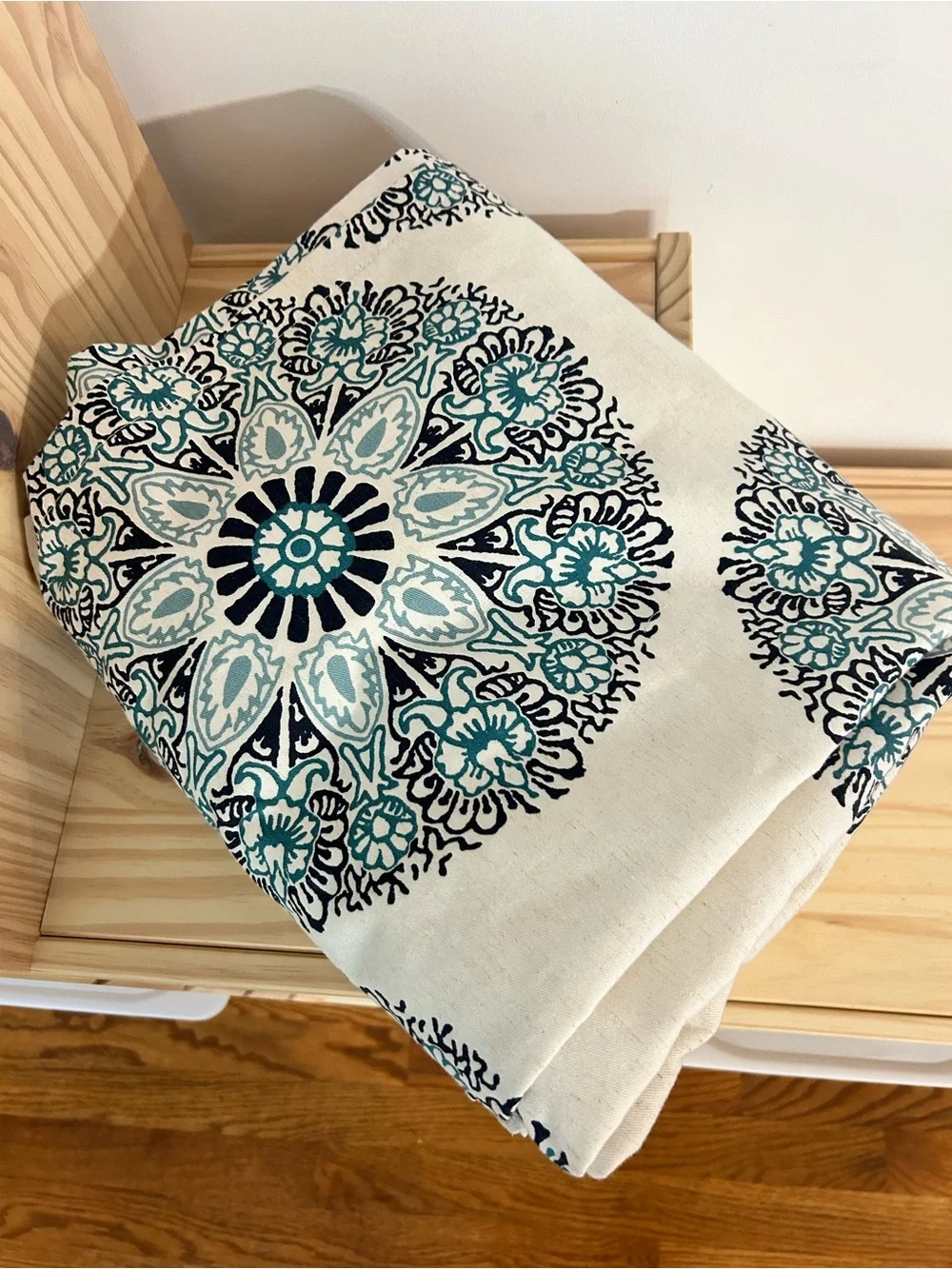 Threshold Blue and White Medallion Curtain Panels